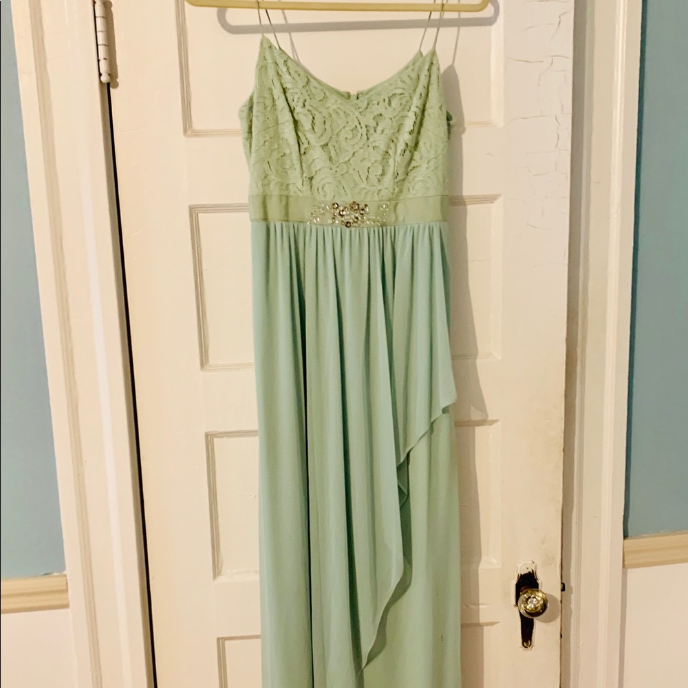 David’s Bridal Meadow Green Dress